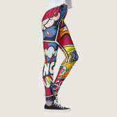 Retro pop kunst, komisch schreeuwpatroon. leggings (Rechts)