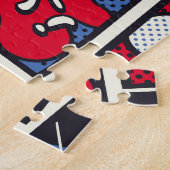 Retro pop kunst, komisch schreeuwpatroon. legpuzzel (Zijkant)