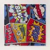 Retro pop kunst, komisch schreeuwpatroon. legpuzzel (Horizontaal)