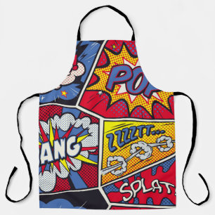 Retro pop kunst, komisch schreeuwpatroon. schort