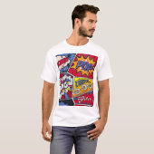 Retro pop kunst, komisch schreeuwpatroon. t-shirt (Voorkant volledig)