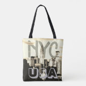 Retro Pop Kunststrip New York City NYC USA Tote Bag (Achterkant)