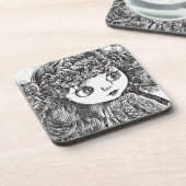 Retro  pop met leuke leuke boho stijl bier onderzetter (Linkerzijde)