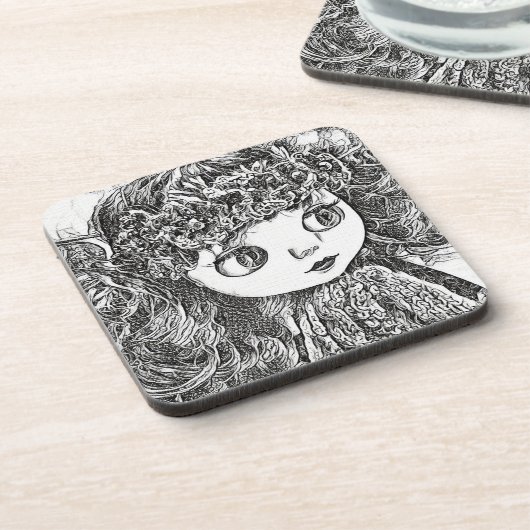 Retro  pop met leuke leuke boho stijl bier onderzetter (Linkerzijde)