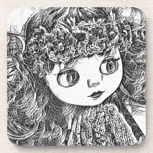 Retro  pop met leuke leuke boho stijl bier onderzetter (Voorkant)