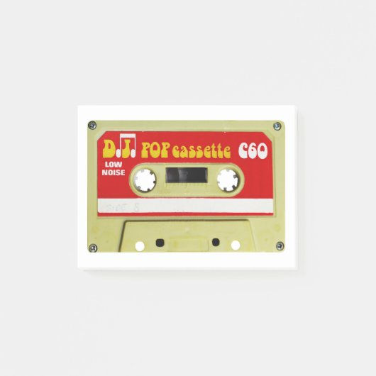 retro pop muziekcassette DJ opname band side B Post-it® Notes (Voorkant)