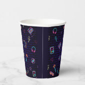 Retro Pop Neon Kinder Verjaardag Bash Papieren Bekers (Rechts)
