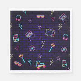 Retro Pop Neon Kinder Verjaardag Bash Servet