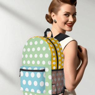 Retro Pop Polka Dot 50s-geïnspireerde kleurenbloks Bedrukte Rugzak