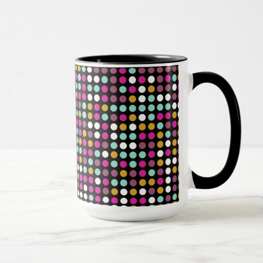 Retro Pop Polka Dot Mosaic Pattern #9 Mok (Rechts)