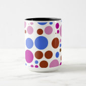 Retro Pop Polka Dot Mosaic Pattern Mok (Midden)