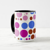Retro Pop Polka Dot Mosaic Pattern Mok (Voorkant links)