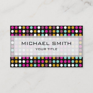 Retro Pop Polka Dot Mosaic Pattern Visitekaartje