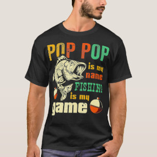 Retro Pop Pop Bass Vissen Cadeau Cool Vis Opa T-shirt