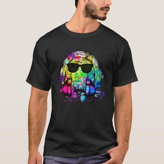 Retro Pop Rat Portrait with Headphones T-shirt (Voorkant)