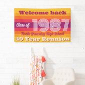 Retro pop schoolklas reünie welkom spandoek (Insitu)