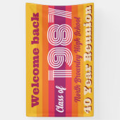 Retro pop schoolklas reünie welkom spandoek (Verticaal)