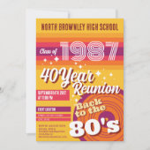 Retro pop schoolklasreünie kaart (Voorkant)