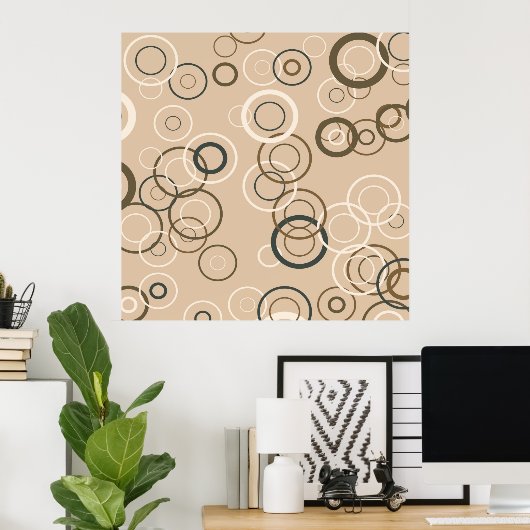 Retro Pop Squares Abstract art 2 Poster (Thuiskantoor)