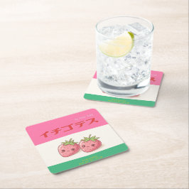 Retro Pop Strawberry Charm - Harajuku Kawaii Style Kartonnen Onderzetters