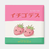 Retro Pop Strawberry Charm - Harajuku Kawaii Style Magneet (Voorkant)