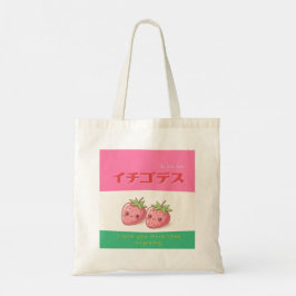 Retro Pop Strawberry Charm - Harajuku Kawaii Style Tote Bag