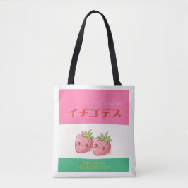 Retro Pop Strawberry Charm - Harajuku Kawaii Style Tote Bag