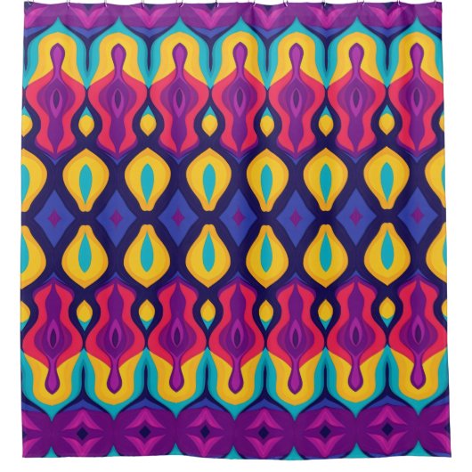 Retro Pop Teardrops Bold Douchegordijn (Voorkant)