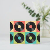 Retro  Pop vinylrecord Briefkaart (Staand voorkant)