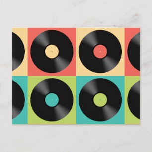 Retro  Pop vinylrecord Briefkaart