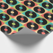 Retro  Pop vinylrecord Cadeaupapier (Hoek)