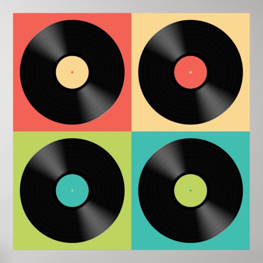 Retro Pop vinylrecord Poster (Voorkant)