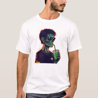 Retro-Pop Zombie Portret met Zonnebril T-shirt