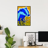 Retro PopArt Badger Poster (Thuiskantoor)