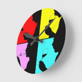 Retro PopArt-klok 4 Stappen Wijntest Ronde Klok (Hoek)