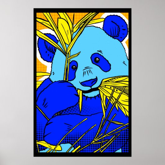 Retro Popart Panda Poster (Voorkant)