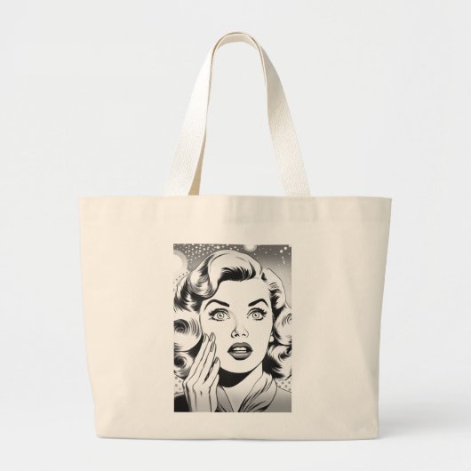 Retro popart thema/ontwerp grote tote bag (Voorkant)