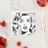 retro popart-thema/ontwerp servet (Insitu)