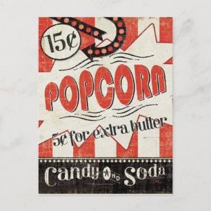 Retro Popcorn Briefkaart