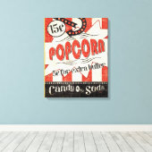 Retro Popcorn Canvas Afdruk (Insitu (Houten vloer))