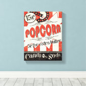 Retro Popcorn Canvas Afdruk (Insitu (Houten vloer))