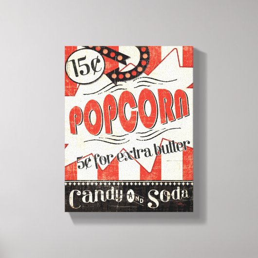 Retro Popcorn Canvas Afdruk (Voorkant)