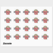 Retro Popcorn en filmstrip Ronde Sticker (Vel)