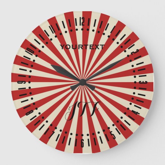 Retro  Popcorn Klassic Spinning Wheel Dial Grote Klok (Voorkant)