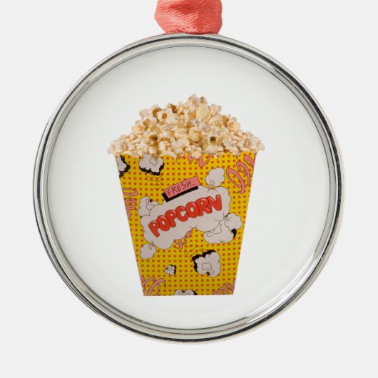 Retro Popcorn - kleur Metalen Ornament (Voorkant)