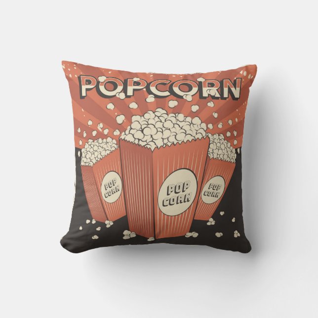 Retro Popcorn Sierkussen (Voorkant)