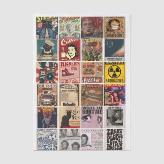 Retro Popcultuur Tissuepapier (Voorkant)