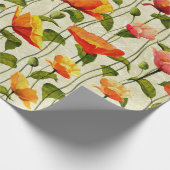 Retro Poppies Cadeaupapier (Hoek)