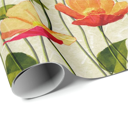 Retro Poppies Cadeaupapier (Rol Hoek)