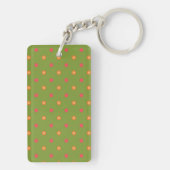 Retro Poppies en Polka Dots Oblong Sleutelhanger (achterkant)